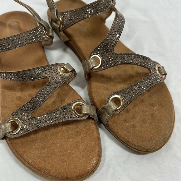 Patrizia by Spring Step Bronze Crystal Strappy Flat Sandals, 9 - Picture 2 of 9